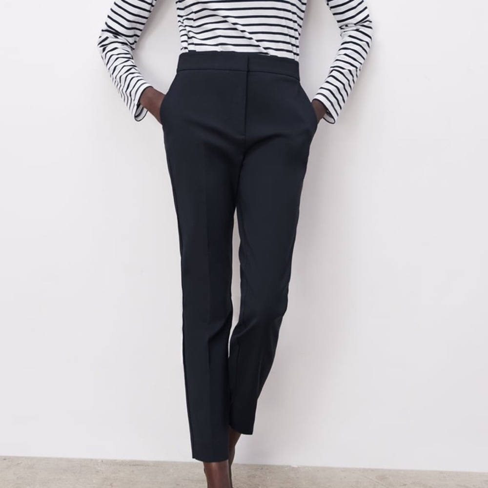 Zara jogger waist trouser pants in navy